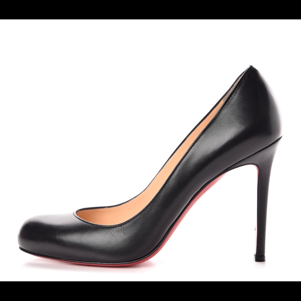 Black Leather Christian Louboutin Simple 100 Pumps